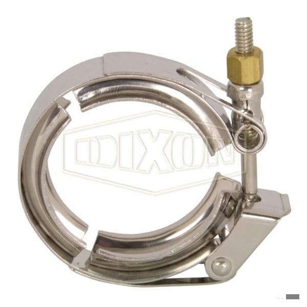 T-Bolt Sanitary Clamp, 8 in Tube, 304 SS, Domestic